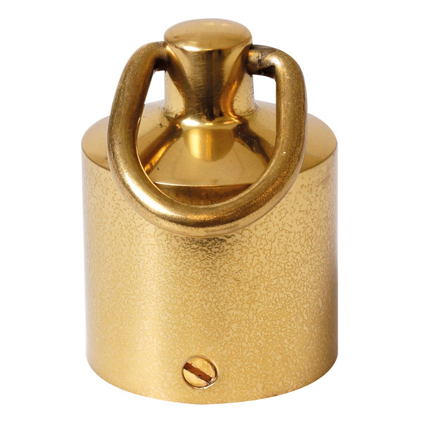 1040212_XL Gelænder endebeslag med ring, messing - Billede 1
