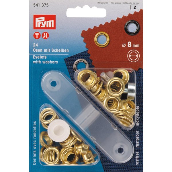 1041756_XL Prym messingøjer Ø8mm, 24 stk - Billede 1