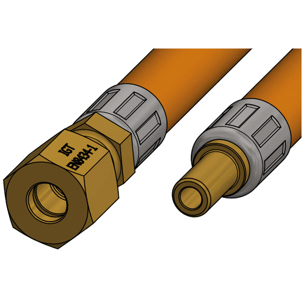 1094666_XL Gasslange 1,2m ender: Ø8mm rør + 8mm studs - Billede 1