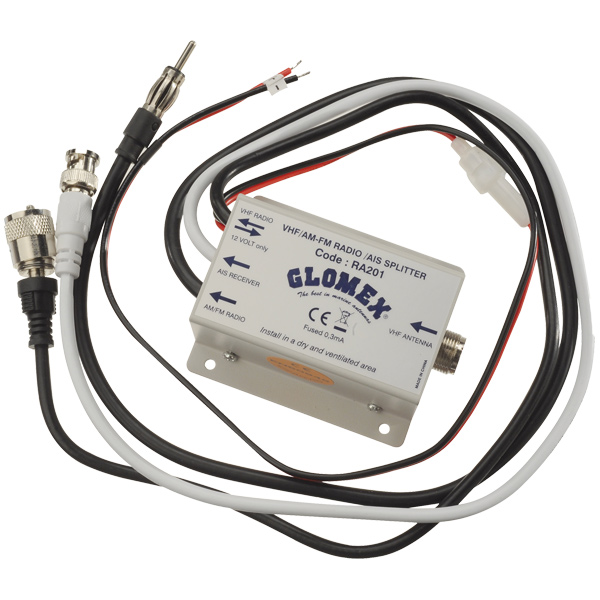1114196_XL Glomex RA201 VHF/AM-FM/AIS antenne splitter, 12V - Billede 1