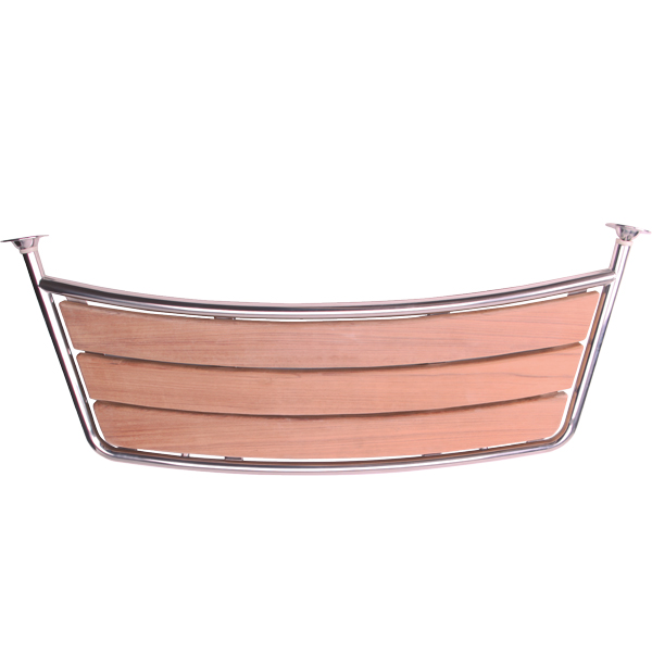 1162342_XL Badeplatform i rustfrit stål og teak, 100x38cm - Billede 1
