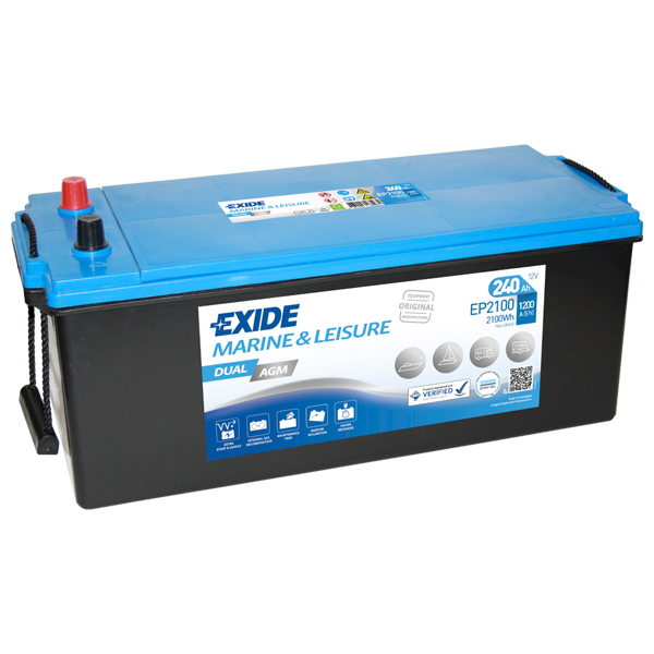 1170236_XL Exide Dual AGM batteri m/poler i samme side, 240 Amp - Billede 1