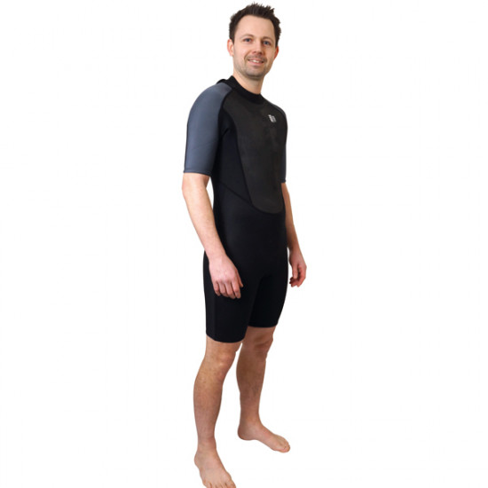1183640-L_XL 1852 Våddragt Herre kort model, sort/grå str L - Billede 1