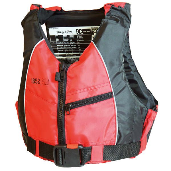 1188920_XL 1852 Jolle- og kajakvest ISO 50N, Rød/sort 30-50kg - Billede 1