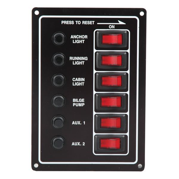 1270080_XL El-panel med 6 kontakter og termosikringer, 12V - Billede 1