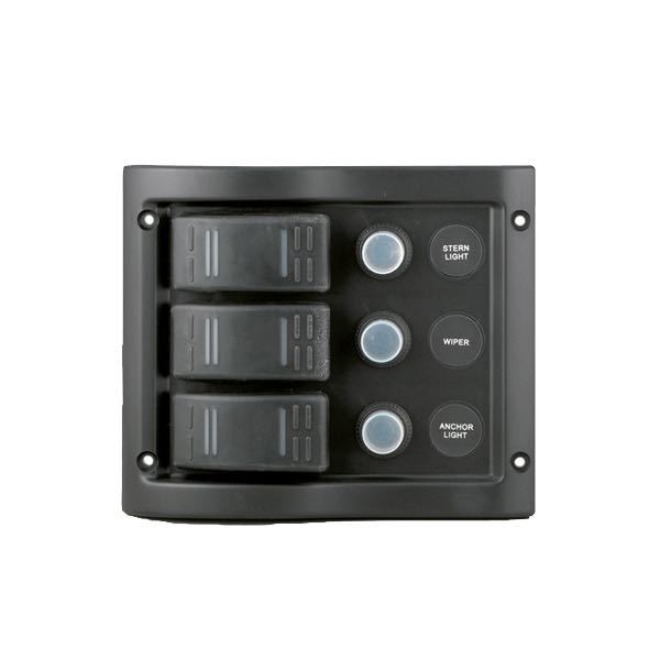 1270134_XL El-panel stænktæt med automatsikring og 3 kontakter, 12V - Billede 1