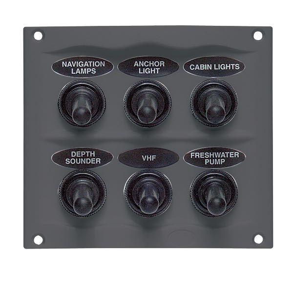 1270156_XL BEP Stænktæt el-panel med 6 kontakter, 12V - Billede 1