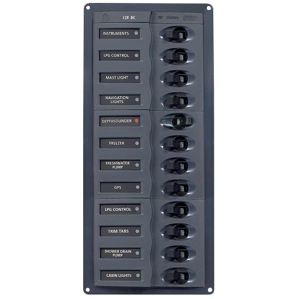 1270202_XL BEP El-panel 902NMV med 12 kontakter, 12V - Billede 1