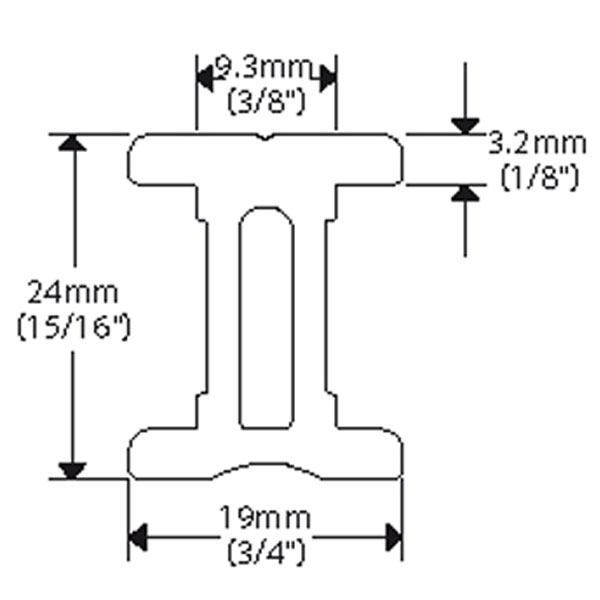 130RC06190X30_XL Ronstan I-skinne 19 mm, 3m - Billede 1