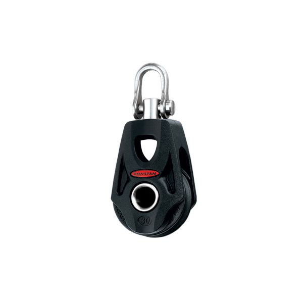 130RF35100_XL Ronstan Orbit enkeltblok med svirvel og hundsvot, serie 30 - Billede 1