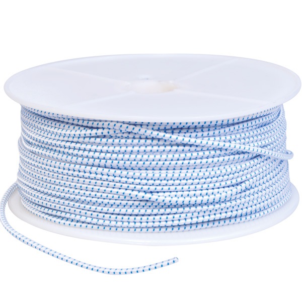 1395030_XL Elastiksnor hvid/sort 10mm - 100m - Billede 1