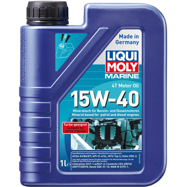 1570209_XL Liqui moly marine 4t motor olie 15w-40 1l - Billede 1