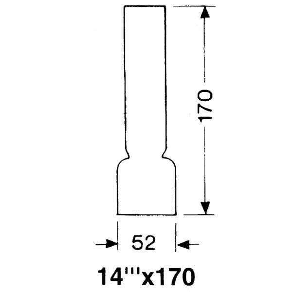 1821250_XL DHR Lampeglas 14''' x 170mm - Billede 1