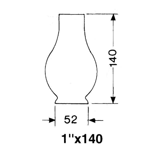 1821310_XL DHR Lampeglas 1''' x 140mm - Billede 1