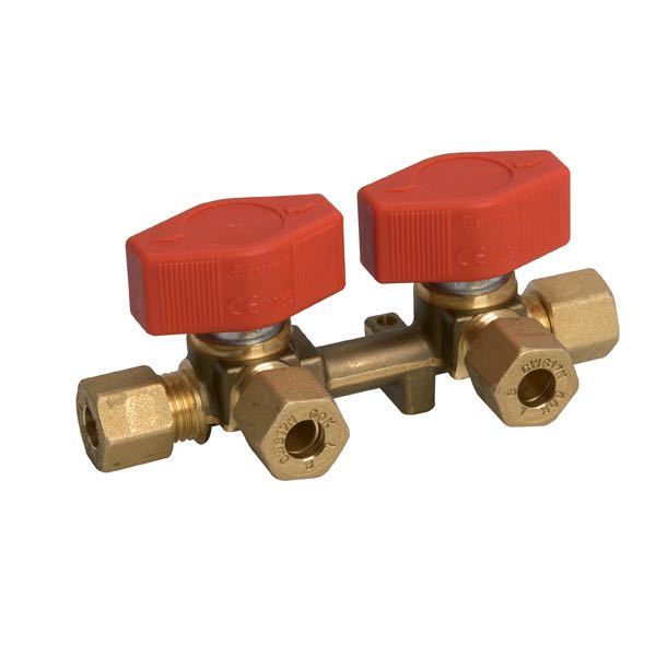 1094605_XL Gashane dobbelt med 8mm rørtilslutning - Billede 1