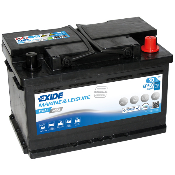 1170232_XL Exide Dual AGM batteri, 70 Amp - Billede 1