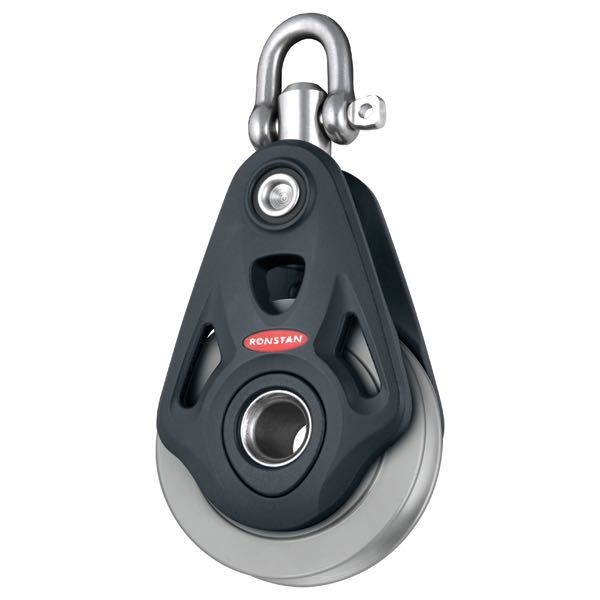 130RF74100AW_XL Ronstan Core enkeltblok med svirvel til 5mm wire, serie 75 - Billede 1