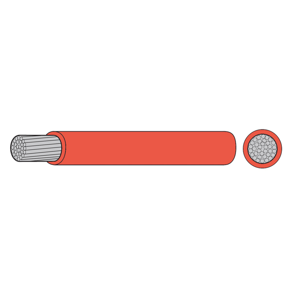 1253155_XL 1852 Fortinnet kobberkabel rød 10,0 mm², 5m - Billede 1