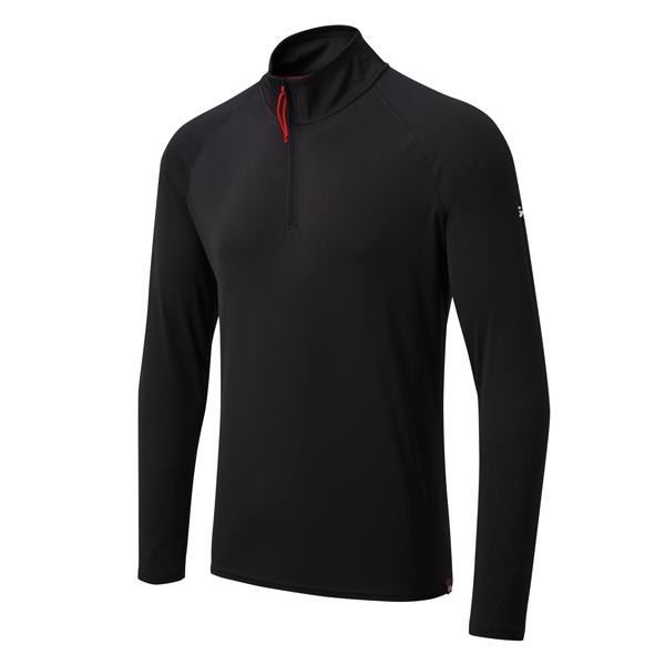 1353126-S_XL Gill UV009 Men's UV Langærmet Zip T-shirt Sort Str S - Billede 1