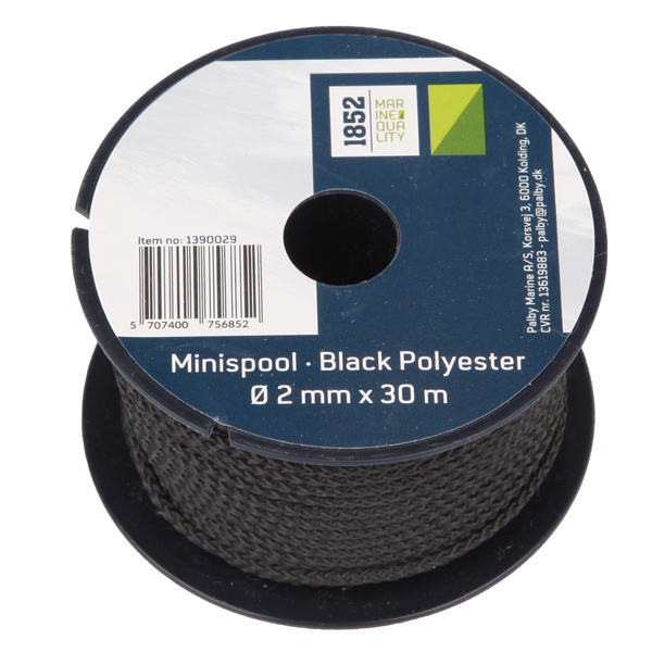 1390029_XL 1852 Minirulle Sort Polyester Ø2mm x 30m 18stk/pk - Billede 1
