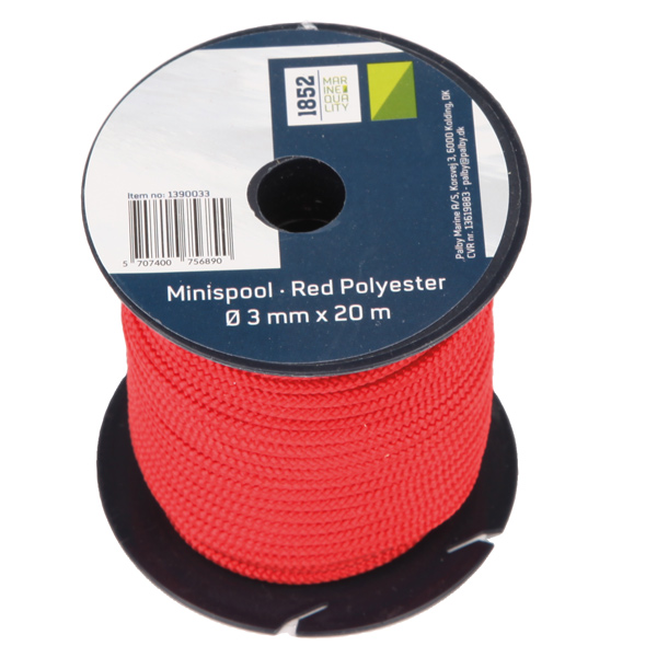 1390033_XL 1852 Minirulle Rød Polyester Ø3mm x 20m 9stk/pk - Billede 1