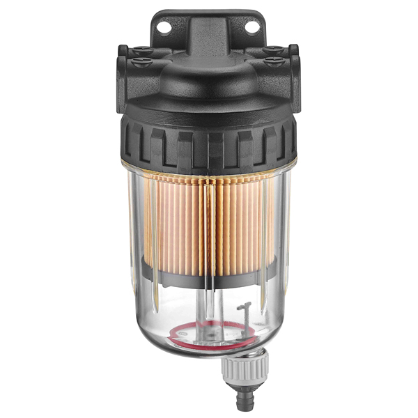 1518046_XL Brændstof filter 10 micron, sort alutop, klar med aftap. - Billede 1