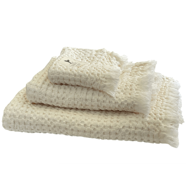 18544101_XL MB SEA &SALT Badehåndklæder Ecru 3 stk 30x50 - 50x100 - 70x140 cm - Billede 1