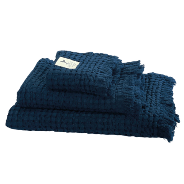 18544102_XL MB SEA &SALT Badehåndklæder Navy 3 stk 30x50 - 50x100 - 70x140 cm - Billede 1