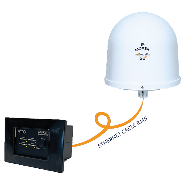 1114214_XL Glomex IT1205EPLUS Webboat ePlus 5G Ultra Speed Wifi hvid m/SimExtender - Billede 1