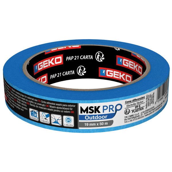 1676003_XL Geko Pro Outdoor Blå afdækningstape, 5 mdr UVR. 19mm X 50M - Billede 1