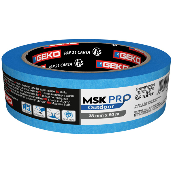 1676005_XL Geko Pro Outdoor Blå afdækningstape, 5 mdr UVR. 50mm X 50M - Billede 1