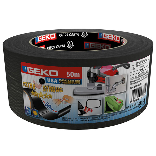 1676012_XL GEKO Premium Repair tape (Gaffa) sort 50mm X 50m - Billede 1